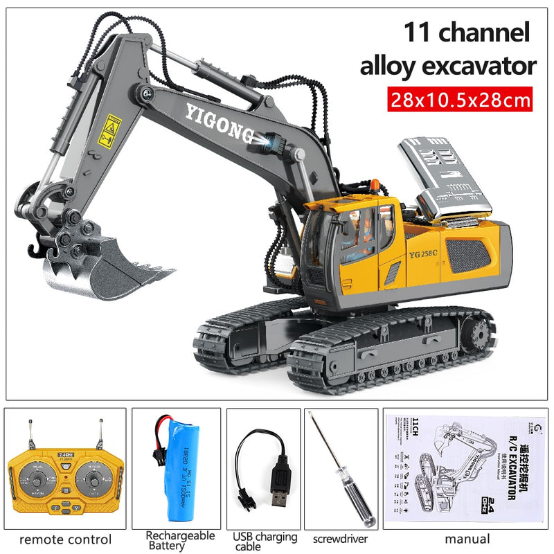 RC Excavator Dumper RC Car Toy 2.4G Remote Control Engineering Vehicle Crawler Truck Bulldozer Children Toys for Boys Kids Gifts