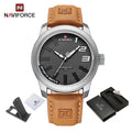 NAVIFORCE Popular Male Wristwatch Military Sports Shockproof Waterproof Leather Watch Men Fashion Casual Clock Relogio Masculino