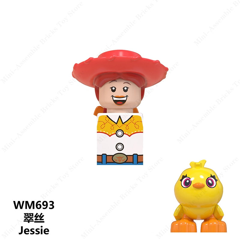 Disney Mini Action Toy Figures Building Blocks Cartoon dolls Toy Story Mickey Mouse Winnie The Pooh Frozen Stitch Donald Duck
