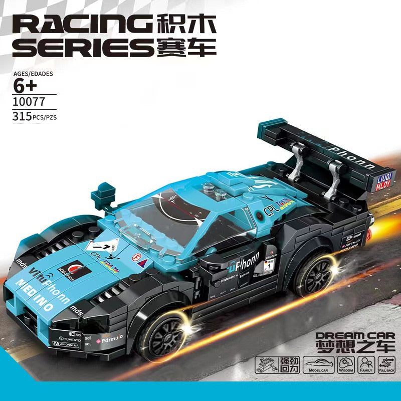 Racing Car City Speed Champions Sports Model Building Blocks DIY Bricks Kids Toy Classic Rally Super Racers Vehicle f1 technique