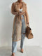 2022 Women Fashion See Through Outdoor Tops Lace Up Spring Solid Sheer Mesh Long Sleeve Buttoned Coat With Belt Elegant Shirts