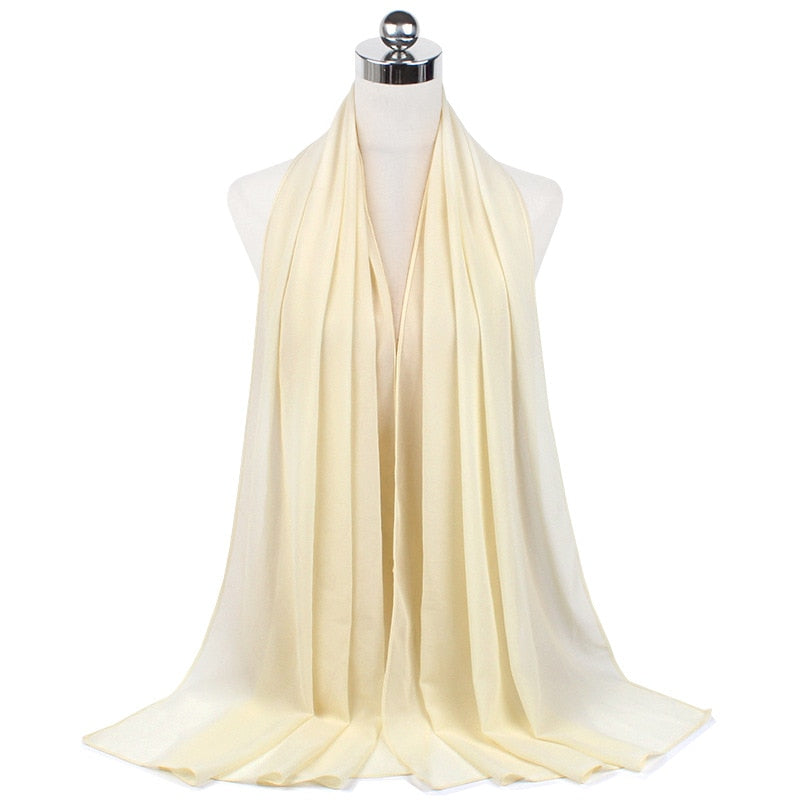 70*180cm Muslim Chiffon Hijab Shawls Scarf Women Solid Color Head Wraps Women Hijabs Scarves Ladies Foulard Femme Muslim Veil