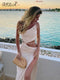 FSDA Green Beach Midi Dress Bodycon Women Hollow Out 2022 Summer White Sleeveless Backless Sexy Dresses Casual