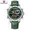NAVIFORCE Luxury Gold Watches For Men Casual Sports Chronograph Alarm Quartz Wrist Watch Leather Waterproof Digital Clock 9163