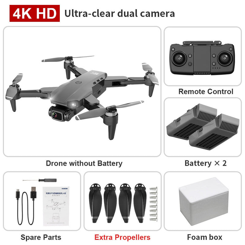 XKJ L900 PRO GPS Drone 4K Dual HD Camera Professional Aerial Photography Brushless Motor Foldable Quadcopter RC Distance1200M