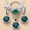 2022 Sell Well Wedding 925 Mark Jewelry Sets Black Zircon Dangle Earrings And Necklace Ring 3 Piece Set women Trendy Costume