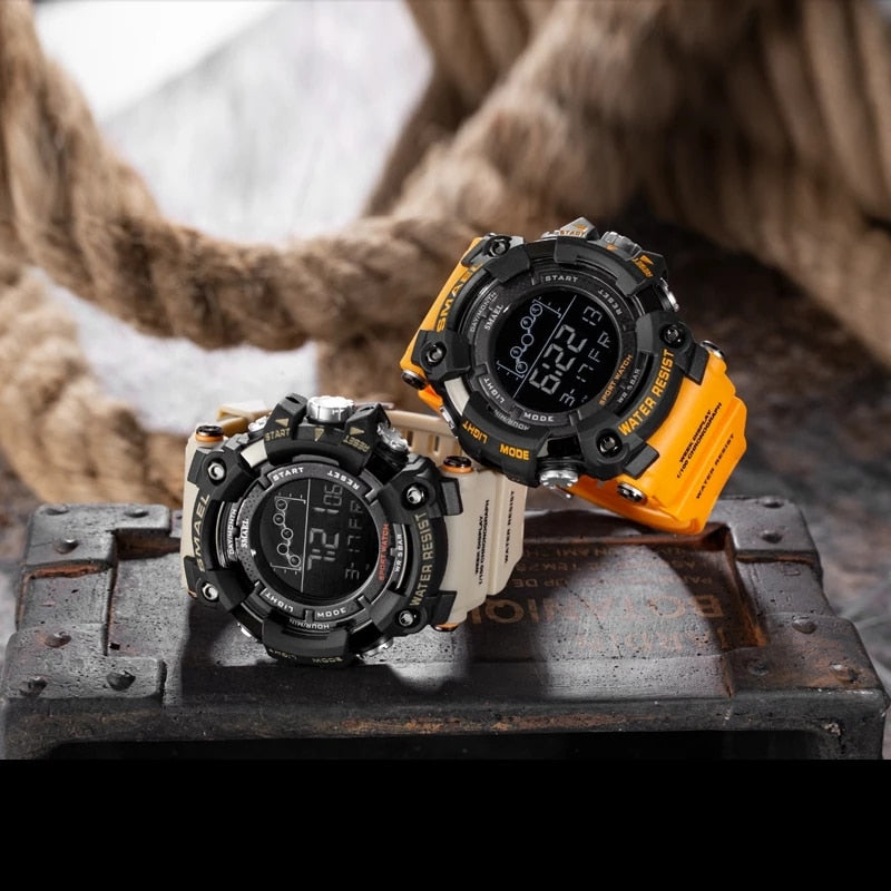 SMAEL Mens Watch Military Waterproof Sport WristWatch Digital Stopwatches For Men 1802 Military Electronic Watches Male Clock