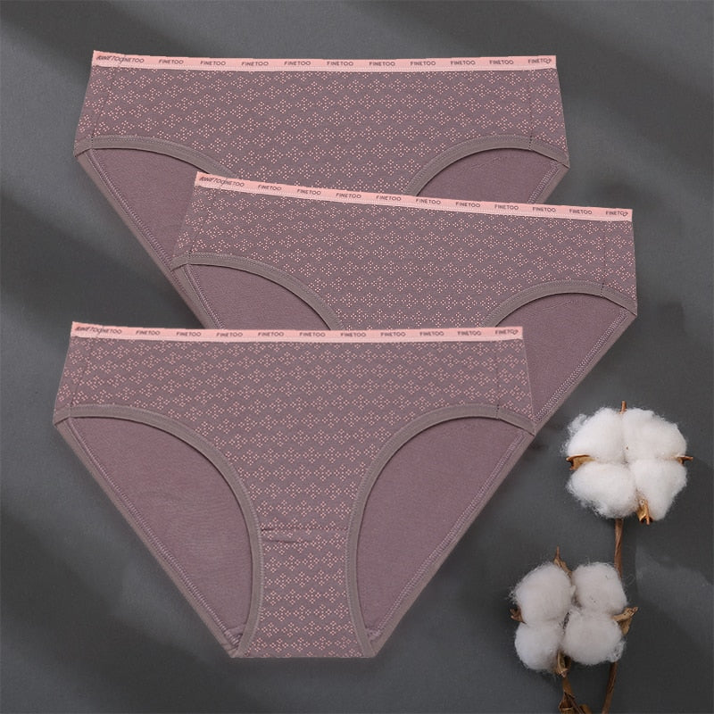 3PCS/Set Women Panties Cotton Underwear Patchwork Cute Design Female Lingerie Underpants Pantys Sexy Briefs Intimates for Girls