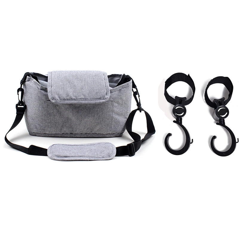 2 Baby Stroller Organizer Bag Mummy Diaper Bag Hook Baby Carriage Large Capacity Travel Wet Bags Stroller Accessories Cup Holder