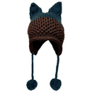 BomHCS Cute Fox Ears Beanie Winter Warm 100% Handmade Knit Hat