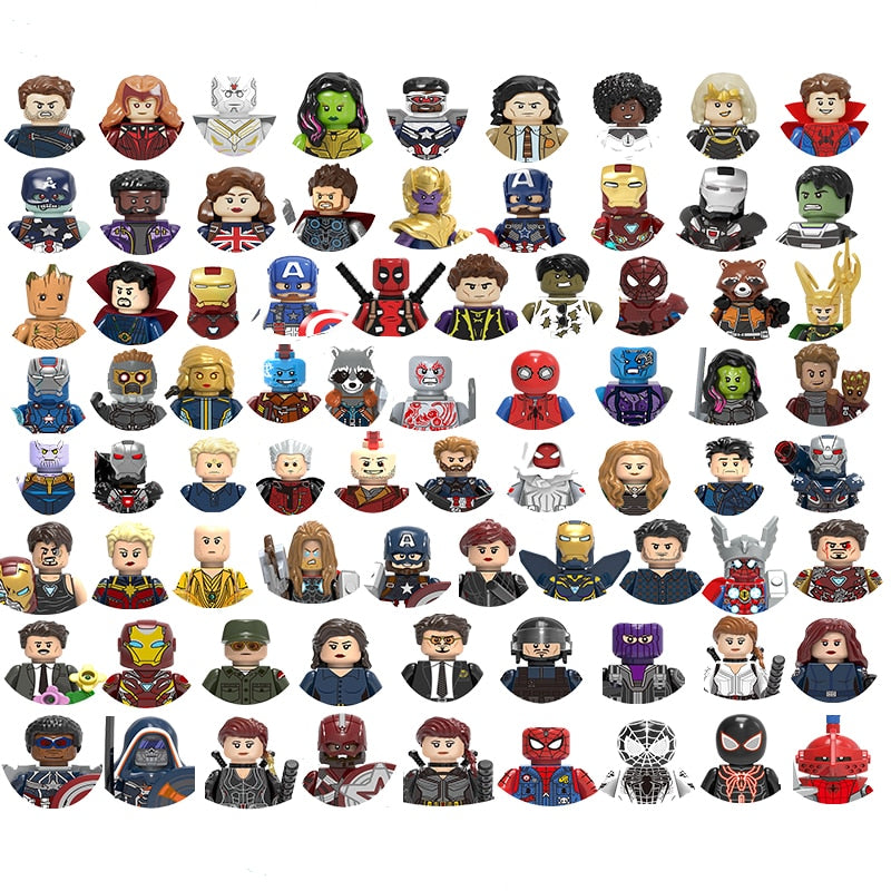 Hot Marvel Avengers DIY Mini 3D Superhero Model Character Set Building Blocks Assembly Toys Children&