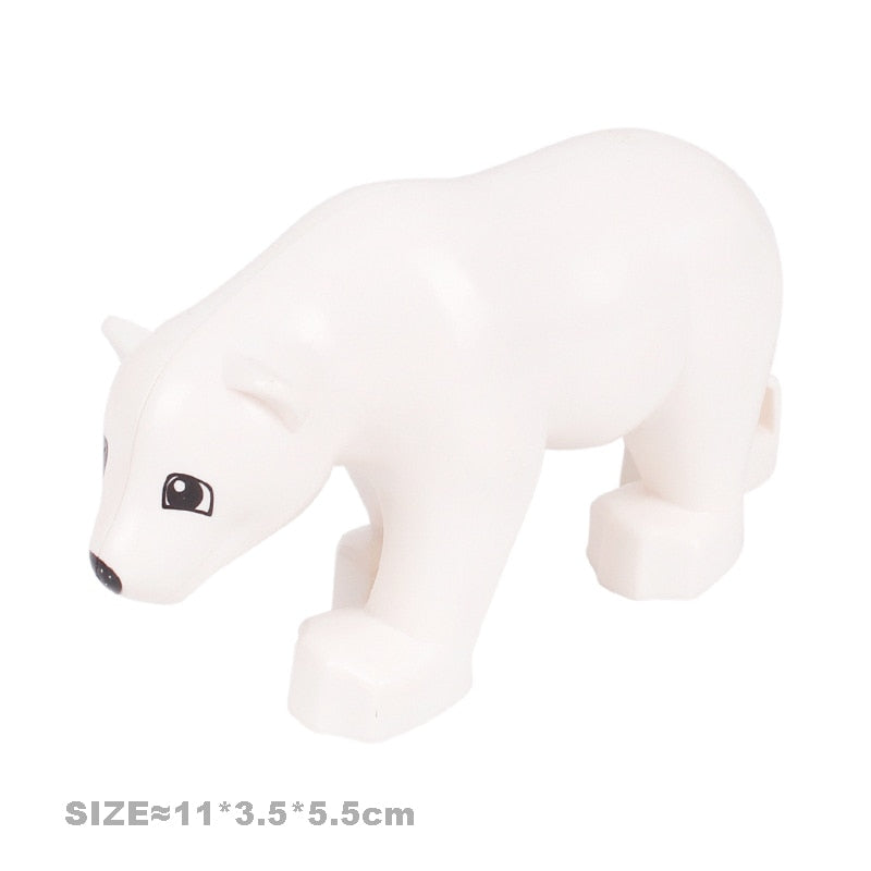Big Size Building Blocks Cat Dog Pig Rabbit Model Accessories Compatible Bricks Farm Animals Set Assemble Education Toys For Kid