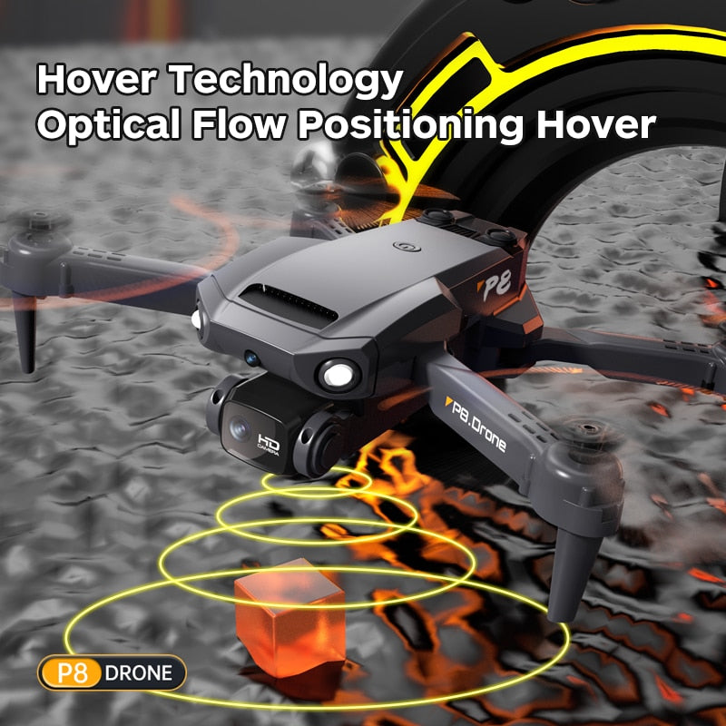 KBDFA P8 Drone 8K With ESC HD Dual Camera 4K 5G Wifi FPV 360 Full Obstacle Avoidance Optical Flow Hover Foldable Quadcopter Toys