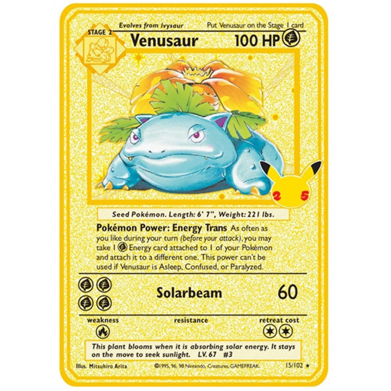 Newest Pokemon Vmax V GX EX Shiny Gold Metal Card PV French Game Tag Team Fighting Ordering Series Child Christmas Gift