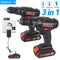 Electric Cordless Screwdriver Impact Drill 3 Functions Wireless  Mini Lithium Battery Charging Hand Drill 21V 25V