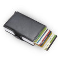 Top Quality Rfid Wallet Men Money Bag Mini Purse Male Aluminium Card Wallet Small Clutch Leather Wallet Thin Purse Carteras 2022