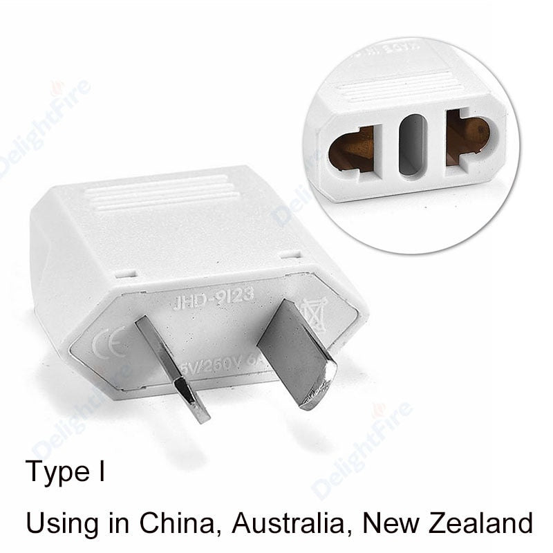 1-100pcs 4.0/4.8mm EU Plug Adapter EU US Israel To Euro KR BR Brazil Plug Converter American Travel Power Adapter Plug Socket