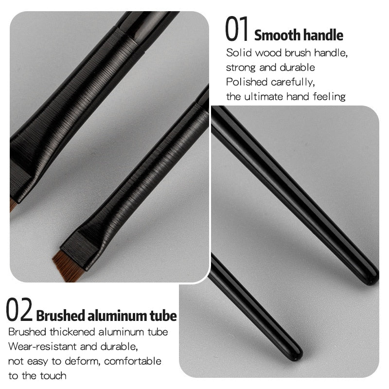 1pcs Professional Black Eyebrow Inclined Flat Angled Brush Makeup Tool Wooden Pole Eyeliner Eyeshadow Eye Brow Women Cosmetic