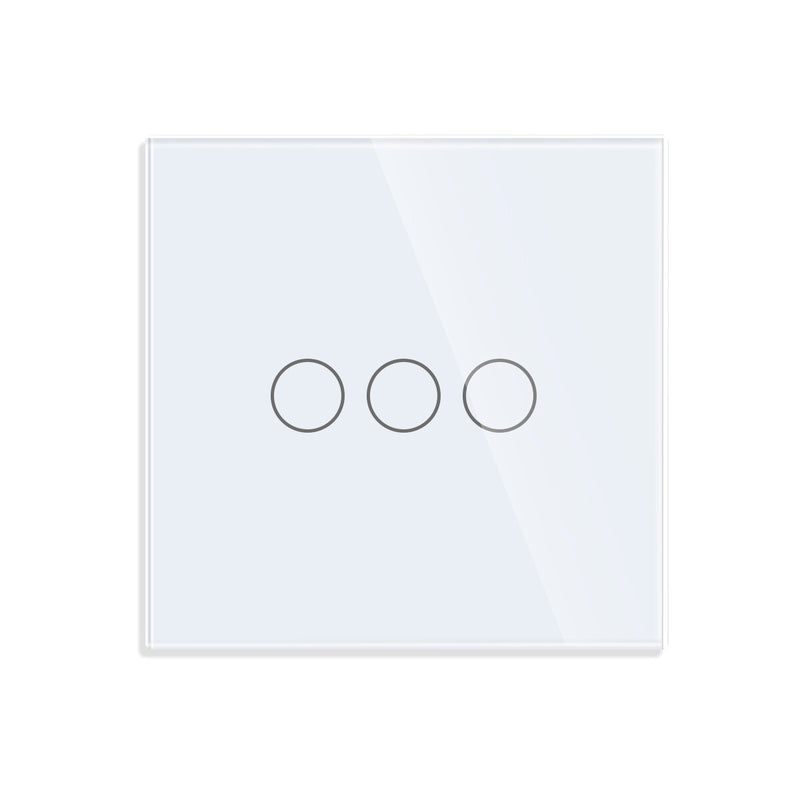 Bingoelec EU AC100-240V Tempered Black White Crystal Glass Touch Switch Panel Wall Light Sensor Button 1Gang 2gang LED Indicator