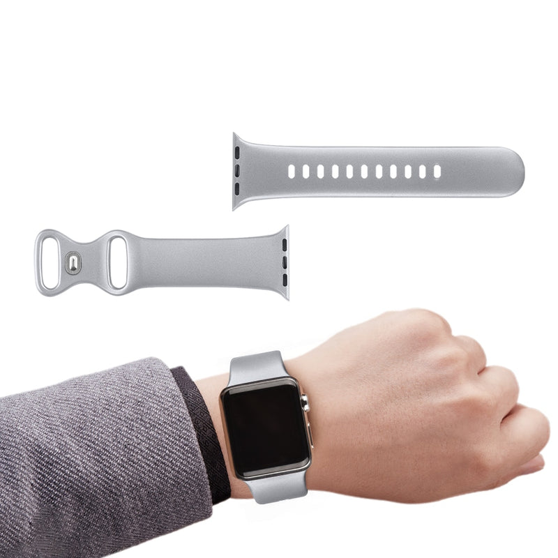 Silicone Bracelet Band For Apple Watch Strap 8 7 6 5 4 3 2 SE 42MM 38MM 44MM 40MM Strap For iWatch 41MM 45MM Smart Watch correa
