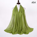 Hijab Scarf 72*175cm Plain Chiffon Scarves For Women Muslim Fasion Islam Clothing Headscarves Shawl For Ladies Headwrap Ramadan