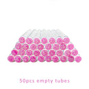 50pcs Reusable Eyelash Brush Tube Disposable Eyelash Wands Eyebrow Brush Replaceable Dust-proof Sparkling Broken Diamond Bottom