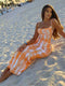 Hawthaw Women Summer Party Sleeveless Slim Printed Bodycon Beach Long Dress 2021 Female Clothing Streetwear Wholesale Items