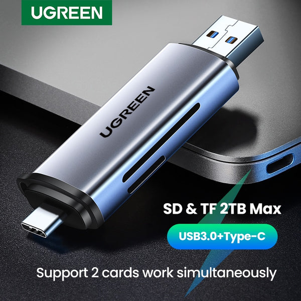 UGREEN Card Reader USB 3.0&amp;Type C to SD Micro SD TF Card Reader for PC Laptop Accessories Smart Memory Cardreader SD Card Reader