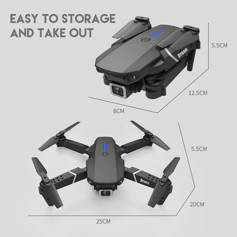 KBDFA E88 Pro Quadcopter 4K HD WIFI FPV Drone 1080P Camera Height Hold RC Foldable Quadcopter Dron Rc Helicopter Drone Gift Toy
