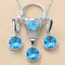 2022 Sell Well Wedding 925 Mark Jewelry Sets Black Zircon Dangle Earrings And Necklace Ring 3 Piece Set women Trendy Costume