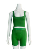 2022 High Stretch Solid Color Yoga Set Sleeveless Crop Top +Short Gym Leggings Women Tracksuit Running Sportwear 2 Piece Set