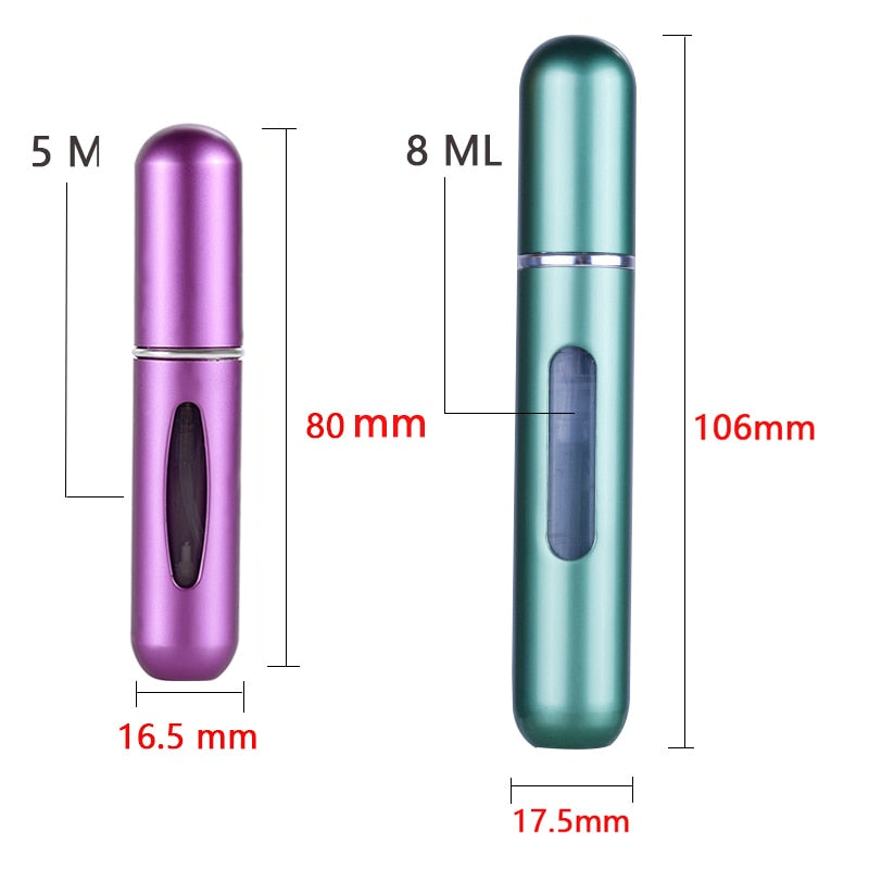 5ML/8ML Mini Small Perfume Refillable Bottle Portable Aluminum Atomizer Travel Refill Perfume Spray Bottle Cosmetic Container