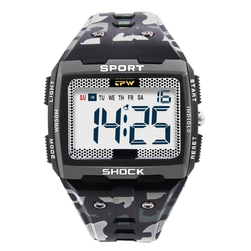 Big Numbers Easy to Read 5ATM Water Resistant Men Digital Watch Outdoor Sport