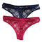 2PCS/Set Lace Sexy G-String Thongs Transparent Women&