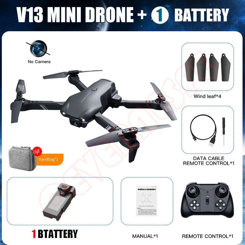 2022 NEW V13 Mini Drone 4k HD Camera WiFi Fpv Drones Dual Camera Foldable Quadcopter Real-time transmission Helicopter Toys