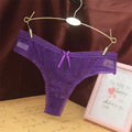 Women Sexy Lace Jacquard Thong Women&#39;s Underwear Cotton Crotch Seamless Panties with Bow Transparent G String трусы женские