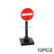Marumine Traffic Road Sign Light Lamp Block Brick City Street View Accessories Signpost Barrier Speed Limit Indicator Warning