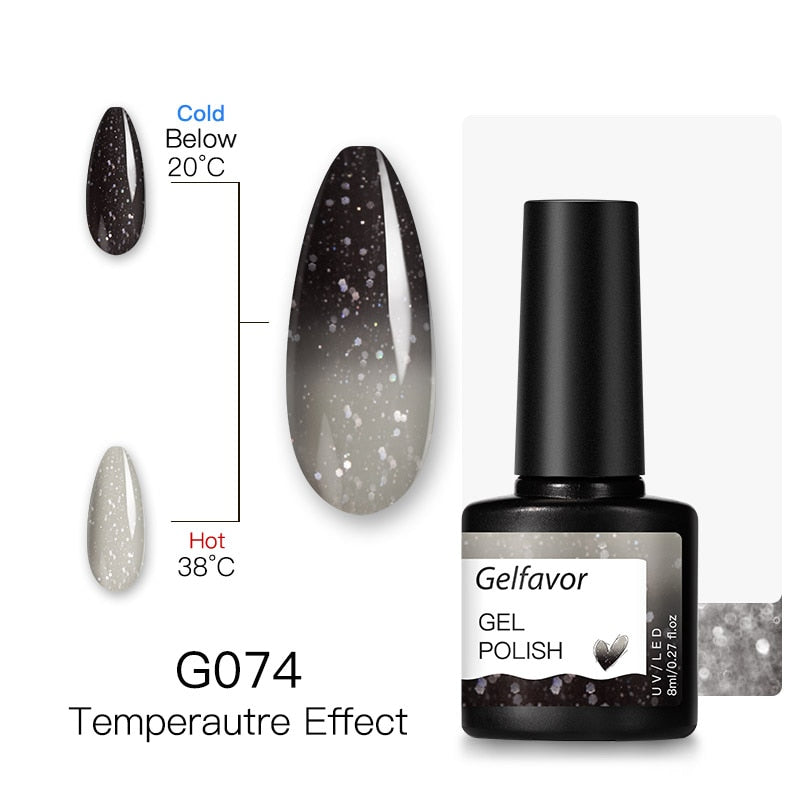 GELFAVOR Gel Nail Polish Glitter 8ML Semi-permanent Varnish Hybrid UV Nail Gel Polish For Manicure Nail Art Design Gel Varnishes