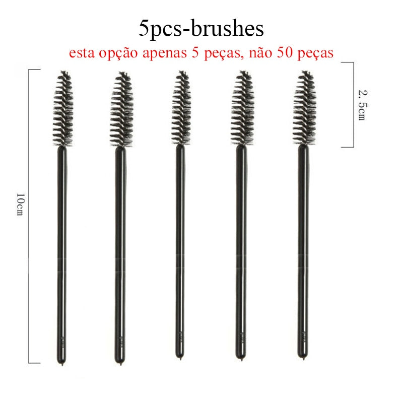 5/50pcs Disposable Brush Crystal Eyelash/Eyebrow Makeup Brush Diamond Handle Mascara Wands Eyelash Extension Tool maquiagem