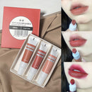 3 Colors Lipstick Velvet Matte Set Liquid Lipstick Waterproof Nude Lip Gloss Long Lasting Sexy Women Lip Tint Mud Cosmetics Kit