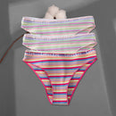 FINETOO 3Pcs/Set Colorful Stripes Panties Women&