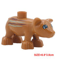 Big Building Block Accessories Chicken Duck Dog Cat Bird Cattle Sheep Zebra Rhinoceros Insect Zoo Series DIY Duploes Toy Gift