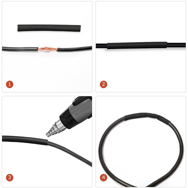 127pcs Heat Shrink Tube Wires Shrinking Wrap Tubing Wire Connect Cover Protection Cable Electric Cable Waterproof Shrinkable 2:1