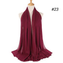 Hijab Scarf 72*175cm Plain Chiffon Scarves For Women Muslim Fasion Islam Clothing Headscarves Shawl For Ladies Headwrap Ramadan