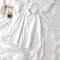 DAYIFUN White Shirts Women with Tie Japanese Style Preppy Students BF Oversized Blouse Simple Solid Loose Summer Top  L3204