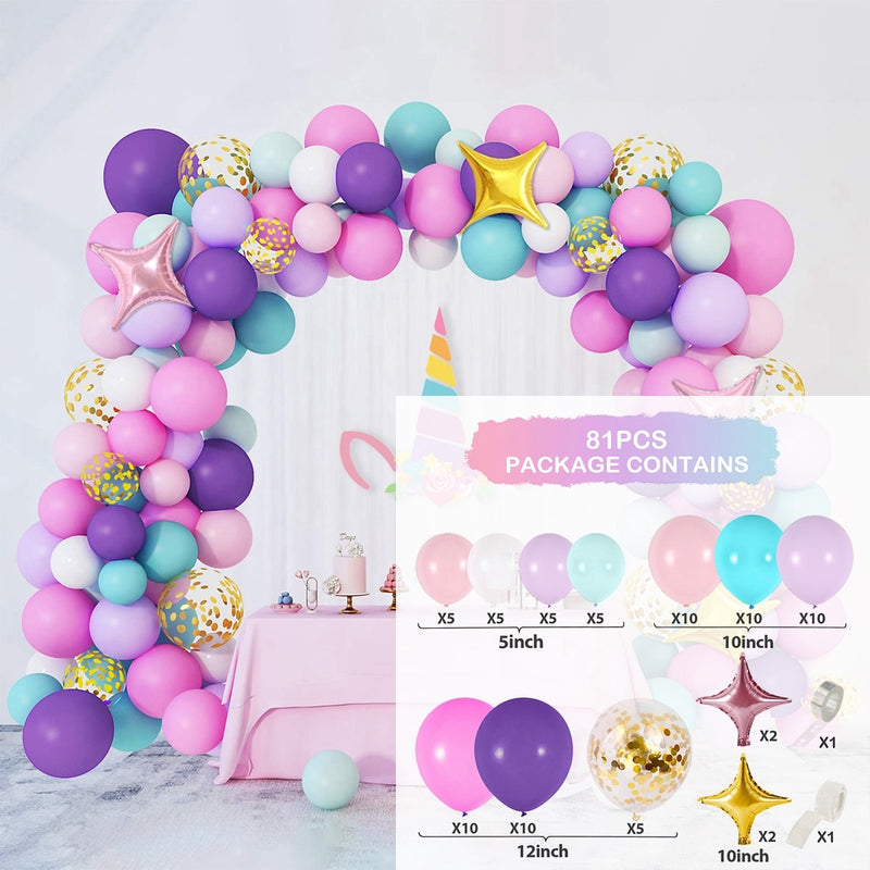 Macaron Pink Rose Balloon Garland Arch Kit Birthday Party Decorations Kids Latex Baloon Baby Shower Decor Globos