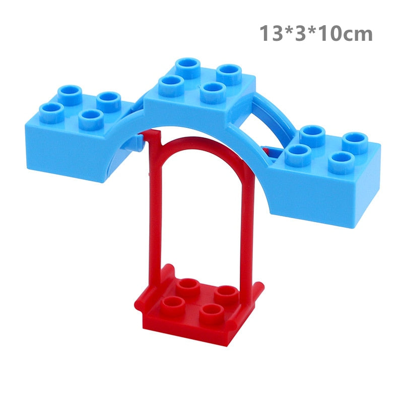 Big Building Blocks Compatible Slide Swing Seesaw Park Playground Series Large Bricks Children Educational Creative Toy Kid Gift