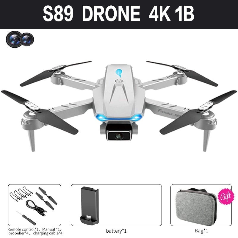 2022 New Mini Drone S89 pro 4k Profesional HD Dual Camera WiFi  Fpv Drones Height Preservation Rc Helicopters Quadcopter Toys