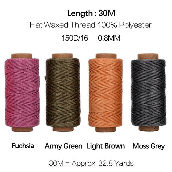 Leather Craft Sewing Kit Waxed Thread Hand Quilting Needles Sewing Awl for Beginner Leather Upholstery Repair, Stitching, Sewing