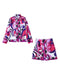 TFMLN 2022 Summer Women 2PCS Print Blouses+Skirts Set New Turn Down Collar Long Sleeve Tops High Waist Dress Girl Outfits